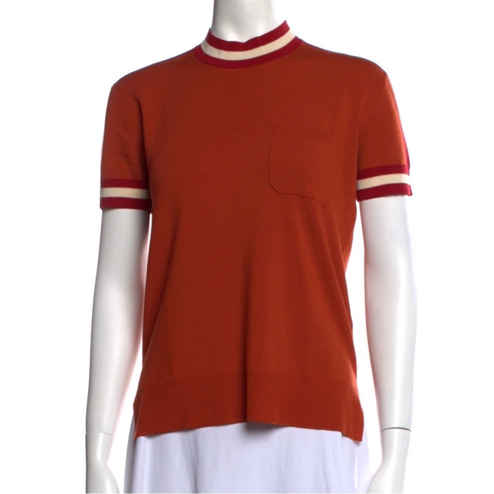 Bally made in Italy wool sweater burgundy orange cream loose fit SIZE 2